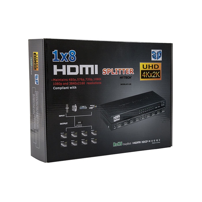 HYTECH HY-LU8 8 PORT 4KX2K HDMI SPLITTER DAĞITICI (4434)