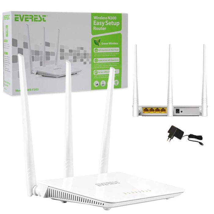 EVEREST EWR-F303 2.4 GHZ 300 MBPS 4 PORT KABLOSUZ ROUTER (4434)