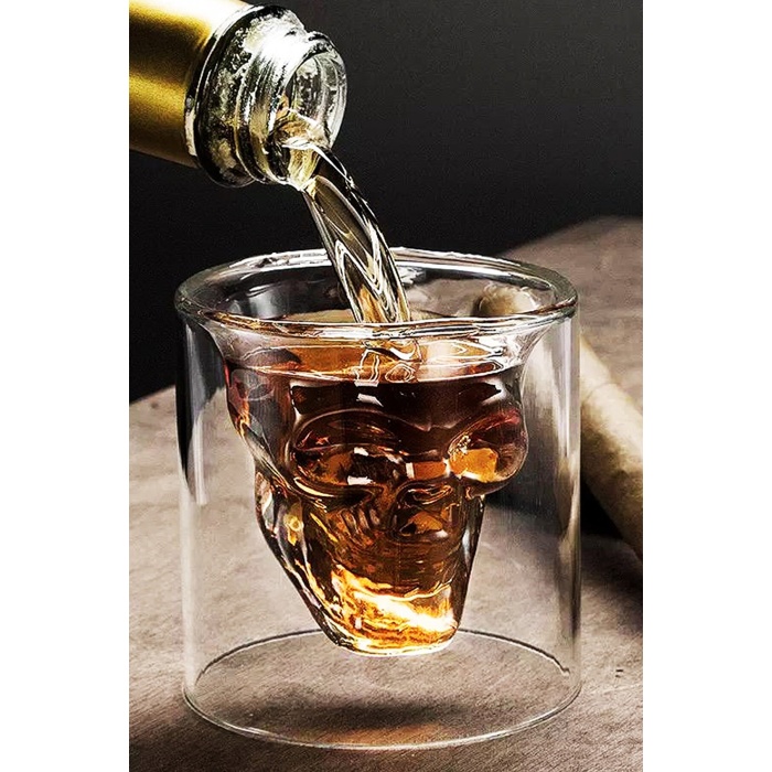 75 ml Kuru Kafa Cam Bardak -Likör Shot - İçecek  Bardağı -Crystal Head