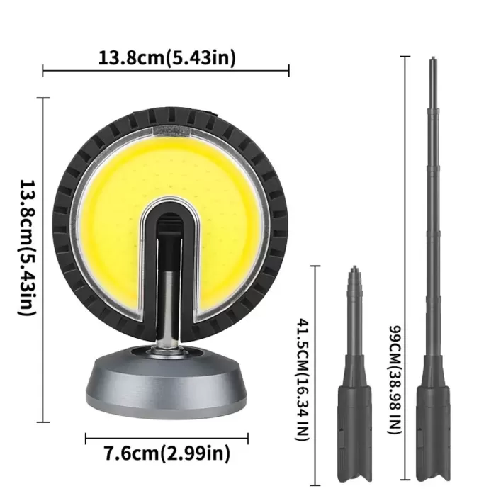 25 WATT USB - TYPE-C GİRİŞLİ COB LEDLİ TEK YÖNLÜ 180 DERECE SOLAR ÇALIŞMA LAMBASI (4434)