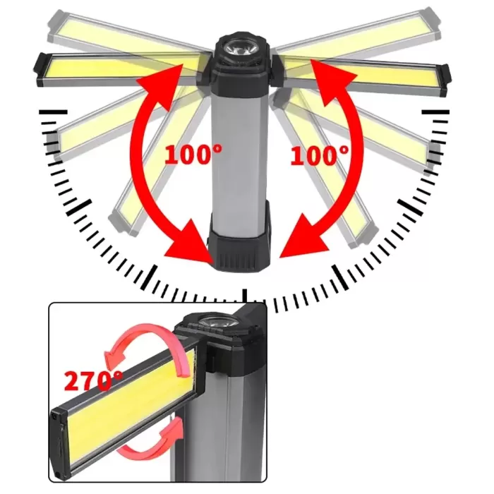 25 WATT USB - TYPE-C GİRİŞLİ P50 VE COB LEDLİ 2 KANATLI KOLLU ÇALIŞMA LAMBASI (4434)