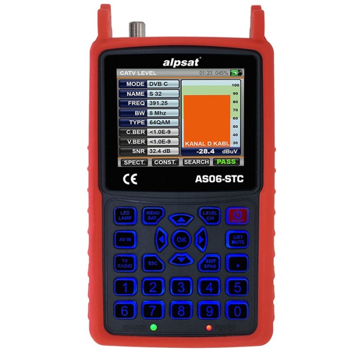 ALPSAT AS06-STC SATFINDER 6 HD SLIM GÖRÜNTÜLÜ UYDU BULUCU + KAMERA TESTER CİHAZI (4434)