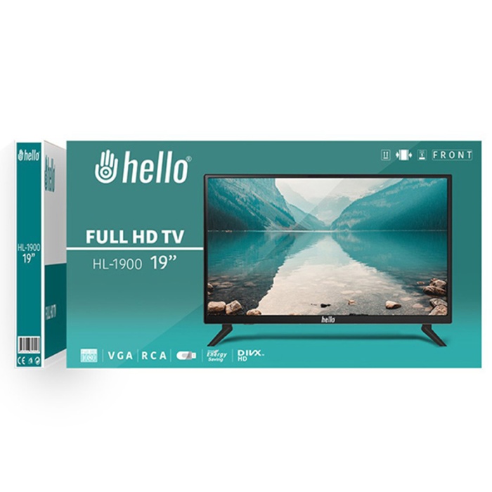 HELLO HL-1900 19 FULL HD LED MONİTÖR (12 VOLT ADAPTÖRLÜ)(AUDIO IN-RCA-VGA-HDMI-USB) 45 CM X 32 CM (4434)