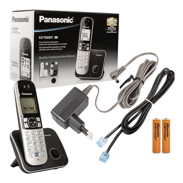 PANASONIC KX-TG6811 DECT SİYAH TELSİZ TELEFON (4434)