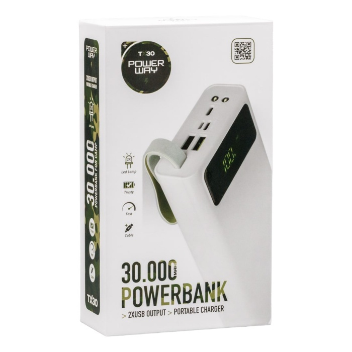 POWERWAY TX30 30000 MAH DİJİTAL GÖSTERGELİ POWERBANK (4434)