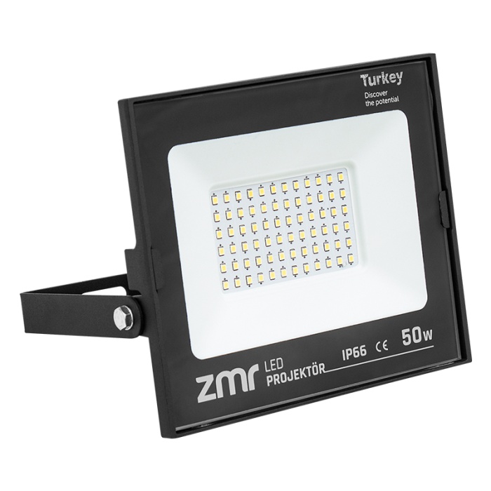 ZMR 50 WATT 6500K IP66 150* IŞIK AÇISI 220 VOLT SİYAH SLİM KASA LED PROJEKTÖR (4434)