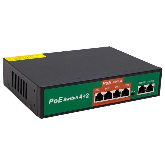 72W 10/100 MBPS 4+2 PORT POE ETHERNET SWITCH (4434)