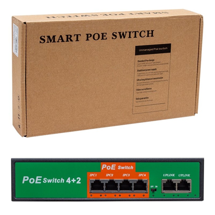 72W 10/100 MBPS 4+2 PORT POE ETHERNET SWITCH (4434)