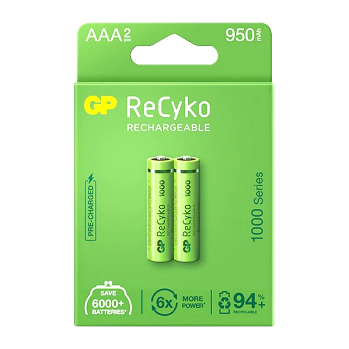 GP RECYKO 950 MAH R03 AAA ŞARJLI 2Lİ PİL GP100AAAHCE-2EB2 (GPRHC103E000) (4434)