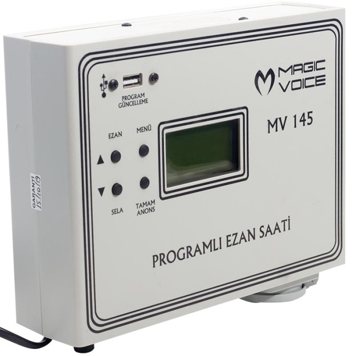 MAGICVOICE MV-145 3 HOCALI PROGRAMLI DUVAR TİPİ EZAN SAATİ (TKS-014) (4434)