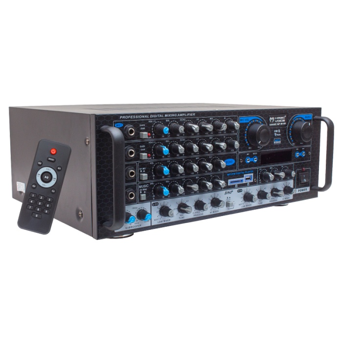 MAGICVOICE MV-550 2X100 WATT USB/SD/UK BALANS BT/FM 4 MİK. GİRİŞLİ 4 HOP. ÇIKIŞLI STREO TRAFOSUZ MIXER KÜP ANFİ (4434)