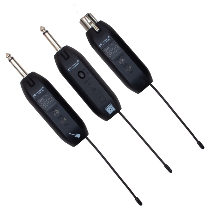 MAGICVOICE MV-19594 UHF GİTAR TİP KABLOSUZ MİKROFON ÜÇLÜ SET(MİC XRL Lİ) (4434)