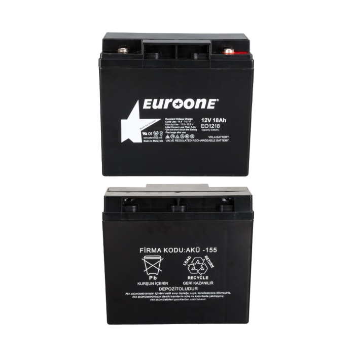 EUROONE EO1218 12 VOLT - 18 AMPER AKÜ (181 X 76 X 167 MM) (4434)