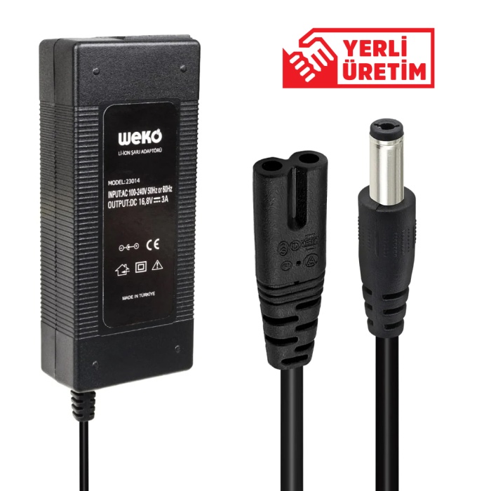 16.8 VOLT - 3 AMPER 5.5*2.5 UÇLU KIRMIZI YEŞİL LEDLİ MASA TİPİ ŞARJ ADAPTÖRÜ (4434)