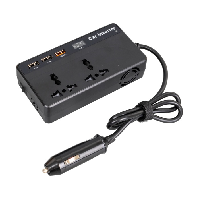 CZ01/12V-24V 12-24 VOLT 200 WATT 3 USB GİRİŞLİ ARAÇ POWER INVERTER (4434)