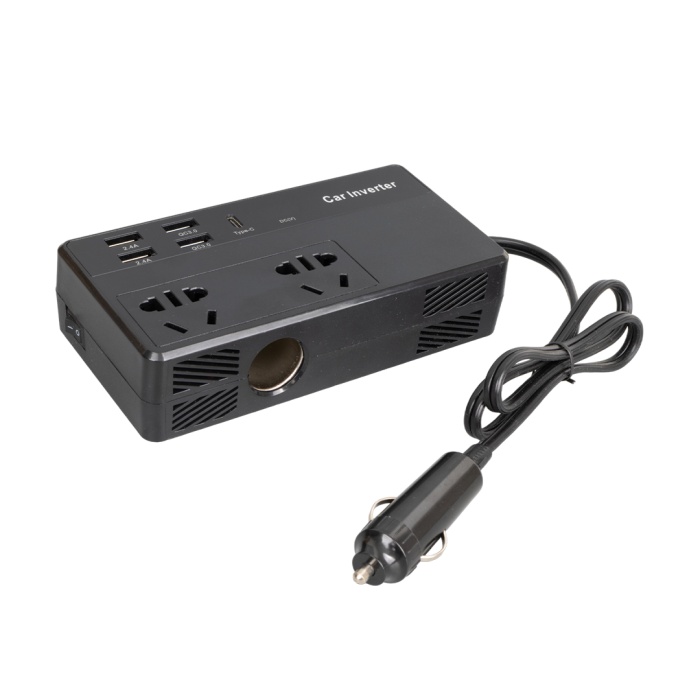 CZ02/12V-24V 12-24 VOLT 200 WATT 4 USB + TYPE-C GİRİŞLİ ARAÇ POWER INVERTER (4434)