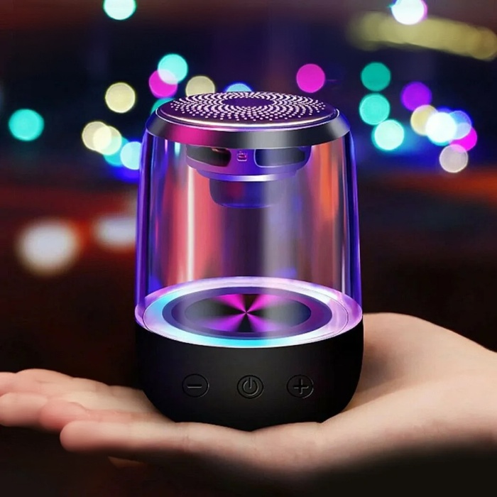 600 MAH TAŞINABİLİR RGB MİKROFONLU AUX/TF/BLUETOOTH 3 WATT HOPARLÖR SPEAKER (BEYAZ) (4434)