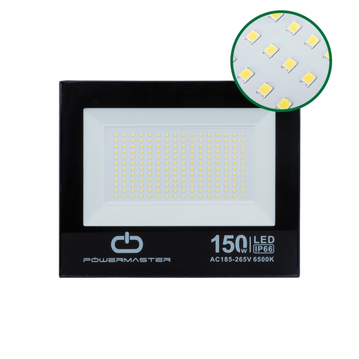 150 WATT - 220 VOLT 6500K IP66 150* IŞIK AÇISI SİYAH SLİM KASA BEYAZ LED PROJEKTÖR (4434)