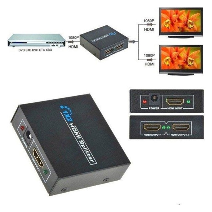 ROSE HDMI-102 1.4V 1080İ-1080P 3D 1X2 HDMI DAĞITICI ÇOKLAYICI SPLITTER (4434)