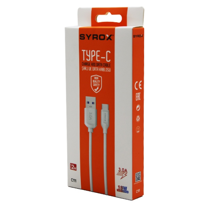 TYPE-C USB 2MT 3.0A QUICK ŞARJ - DATA KABLOSU 18W C111 (4434)