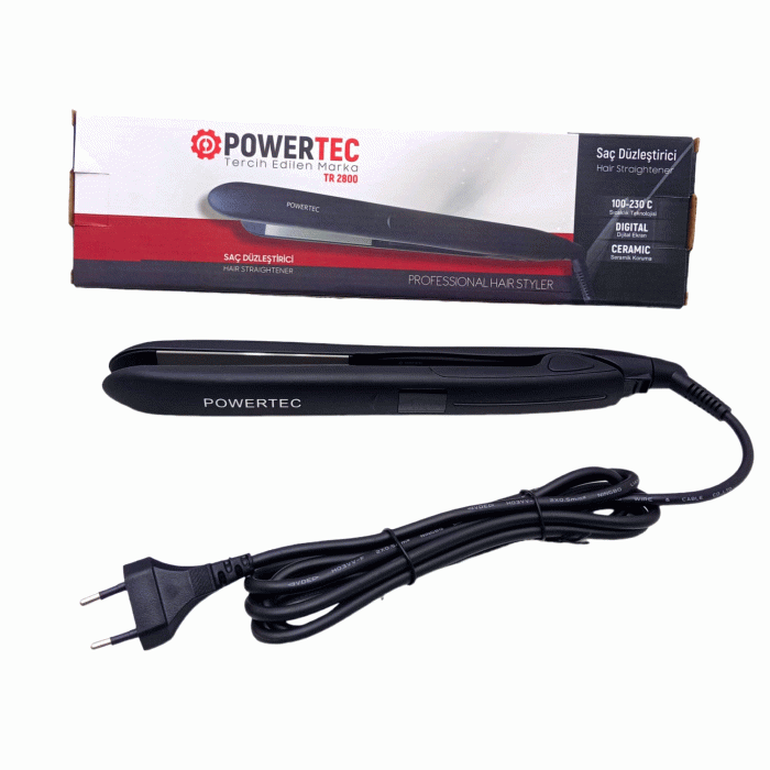 POWERTEC TR-2800 DİJİTAL SAÇ DÜZLEŞTİRİCİ SERAMİK 100°-230°C (4434)