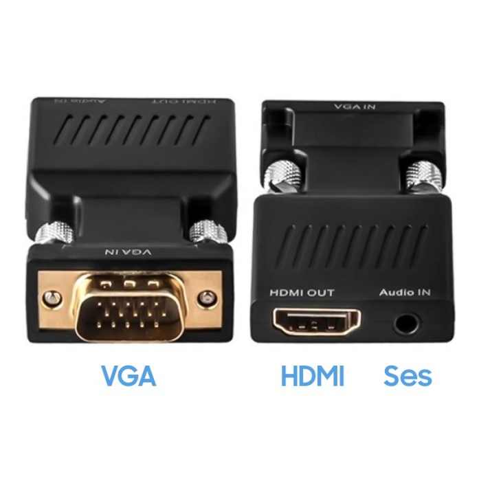 AUDIO ÇIKIŞLI VGA TO HDMI ÇEVİRİCİ ADAPTÖR 1080HD (4434)