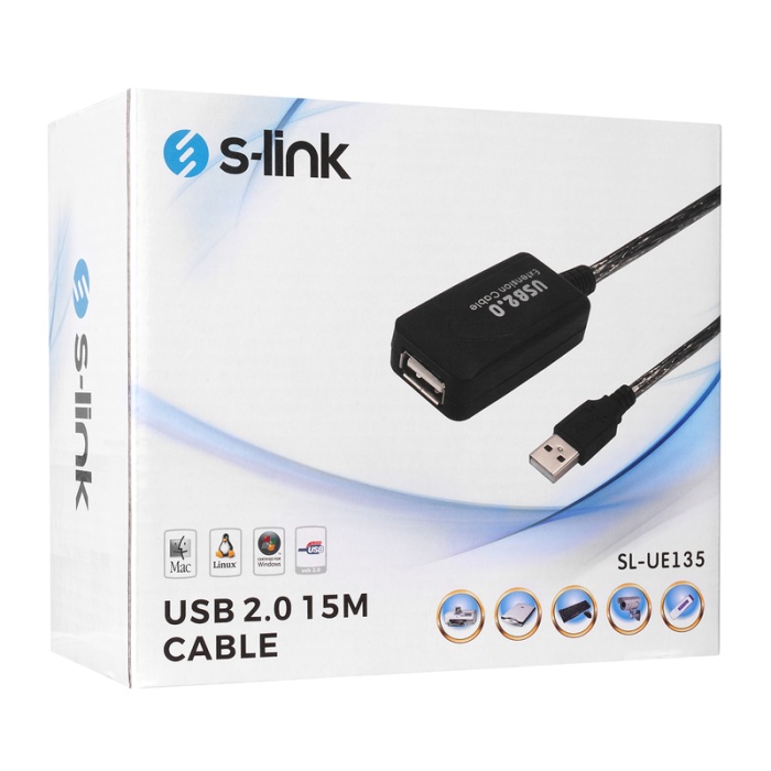 S-LINK SL-UE135 USB 2.0 15 METRE UZATMA KABLOSU (4434)