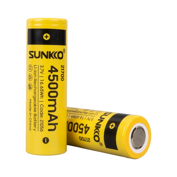 SUNKKO 3.7 VOLT 4500 MAH 21700 ŞARJ EDİLEBİLİR PİL (2Lİ PAKET) (4434)