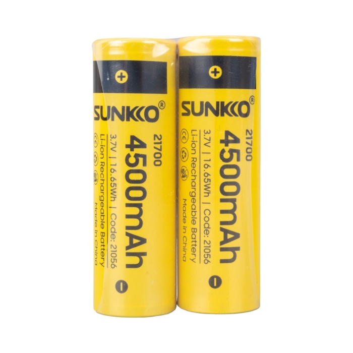 SUNKKO 3.7 VOLT 4500 MAH 21700 ŞARJ EDİLEBİLİR PİL (2Lİ PAKET) (4434)