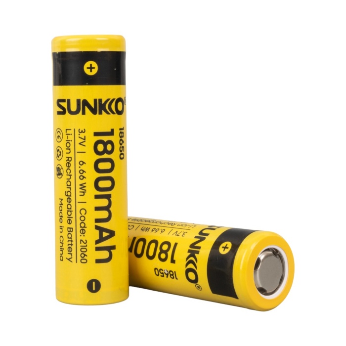 SUNKKO 3.7 VOLT 1800 MAH 18650 ŞARJ EDİLEBİLİR PİL (2Lİ PAKET) (4434)