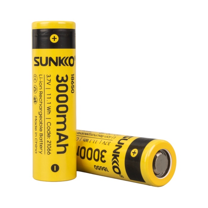 SUNKKO 3.7 VOLT 3000 MAH 18650 ŞARJ EDİLEBİLİR PİL (2Lİ PAKET) (4434)