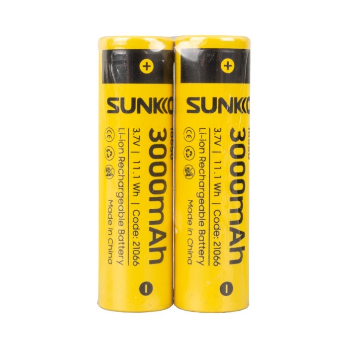 SUNKKO 3.7 VOLT 3000 MAH 18650 ŞARJ EDİLEBİLİR PİL (2Lİ PAKET) (4434)