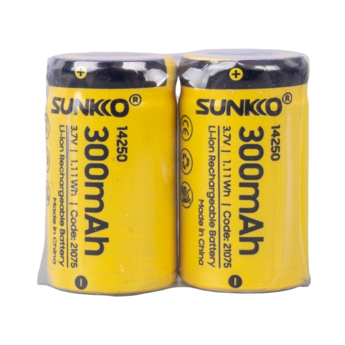 SUNKKO 3.7 VOLT 300 MAH 14250 ŞARJ EDİLEBİLİR PİL (2Lİ PAKET) (4434)