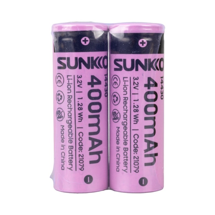 SUNKKO IFR 3.2 VOLT 400 MAH 14430 ŞARJ EDİLEBİLİR PİL (2Lİ PAKET) (4434)