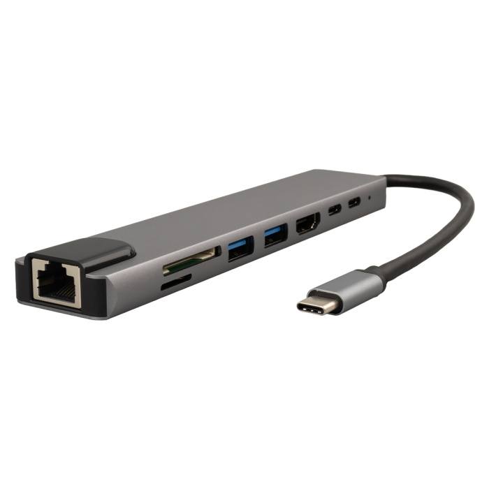 TYPE-C 8IN1 HDMI COK FONKSIYONLU USB 3.0 DOCK STATION (4434)