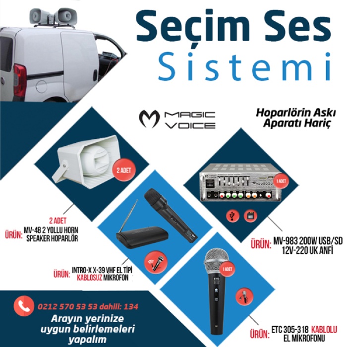 MAGICVOICE 2Lİ HORN HOPARLÖRLÜ SEÇİM SETİ (4434)