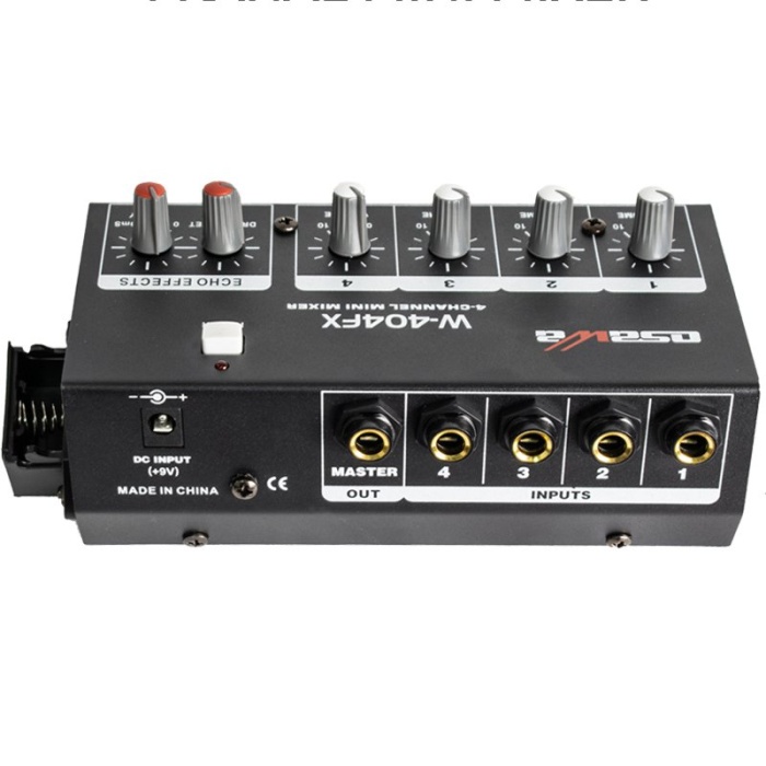 OSAWA W-404FX MİK GİRİŞ-1 LINE ÇIKIŞ EKOLU MİK ÇOĞALTICI 4 KANAL MINI MIXER 20 DB ADAPTÖRLÜ (4434)