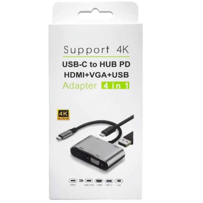 USB TYPE-C TO HDMI-VGA-USB-TYPE C 4IN1 ADAPTÖR (4434)