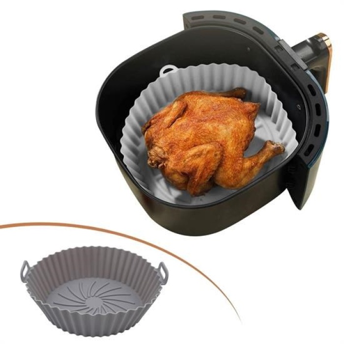 Renkli Isıya Dayanıklı Yıkanılabilir Silikon Fırın Ve Airfryer Yuvarlak Pişirme Matı 20 Cm (4434)