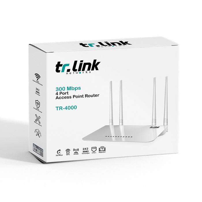 TR-LINK TR-4000 300 MBPS 4 PORT 4 ANTENLİ ACCESS POINT ROUTER (4434)