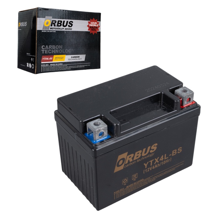 ORBUS YTX4L-BS 12V 4A MOTOSİKLET AKÜSÜ (114 X 66 X 88 MM) (1.6KG) (4434)