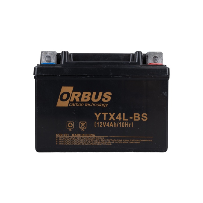 ORBUS YTX4L-BS 12V 4A MOTOSİKLET AKÜSÜ (114 X 66 X 88 MM) (1.6KG) (4434)