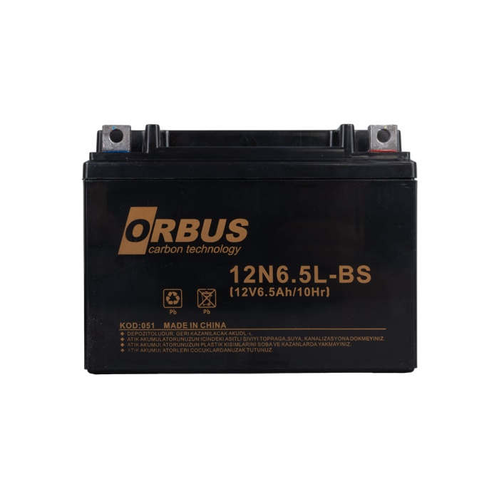 ORBUS 12N6.5L-BS 12V 6.5A MOTOSİKLET AKÜSÜ (139 X 66 X 100 MM) (2.05KG) (4434)