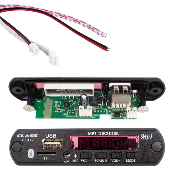 CLASS USB-123 12 VOLT SD+AF+VR OTO TEYP MİKROFONLU USB/SD ÇEVİRİCİ DİJİTAL PLAYER USB BOARD (4434)