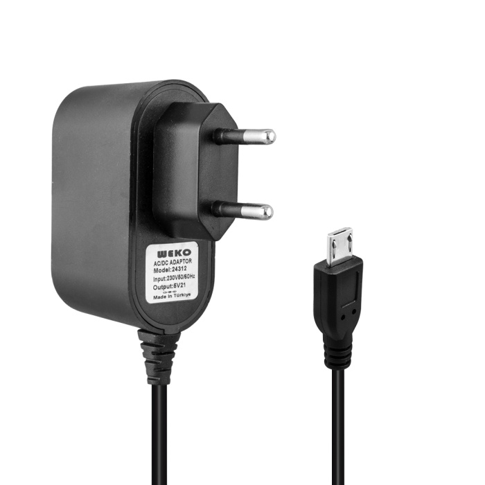 5 VOLT - 1 AMPER MICRO USB UÇLU YERLİ ÜRETİM PRİZ TİPİ ADAPTÖR (4434)