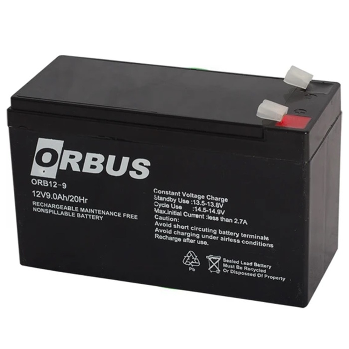 ORBUS 12 VOLT - 9 AMPER AKÜ (150 X 65 X 90 MM) (4434)