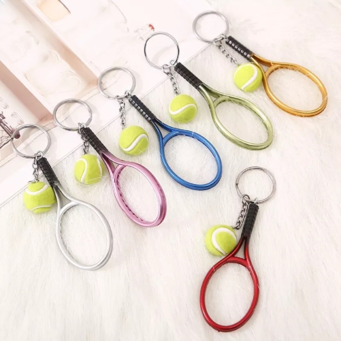 Gerçekçi Tenis Raketi Tasarımlı Şık Anahtarlık Kolye Çanta Süsü Tennis Keychain (4434)