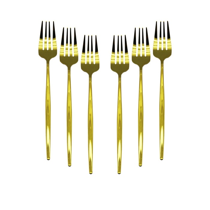 6 PCS GOLD YEMEK ÇATAL SETİ (4434)