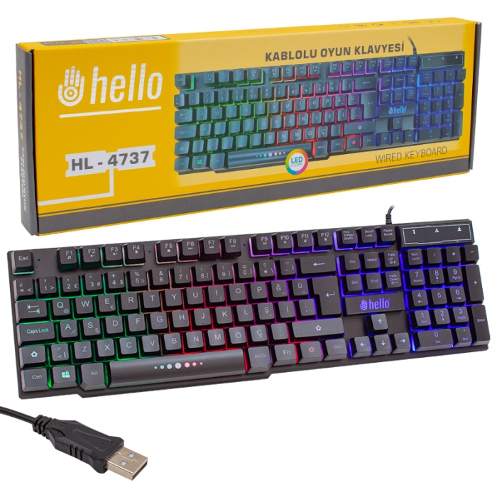 HELLO HL-4737 KABLOLU OYUNCU GAMING KLAVYE (4434)