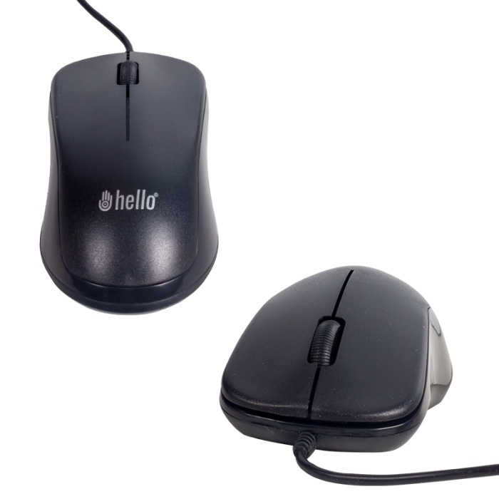 HELLO HL-38 1000 DPI KABLOLU OPTİK SİYAH MOUSE (4434)